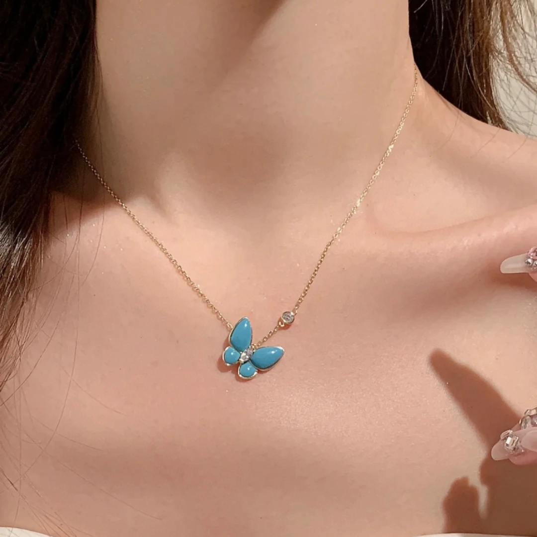 《纷繁》围巾 蝴蝶 百搭高级 气质围巾蓝色轻奢时尚小众简约彩色