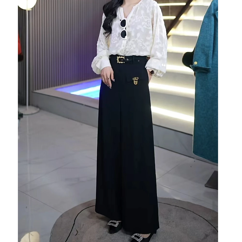 重工口袋装饰气质百搭裙裤ML68166时尚显瘦垂感夏季洋气女装西装