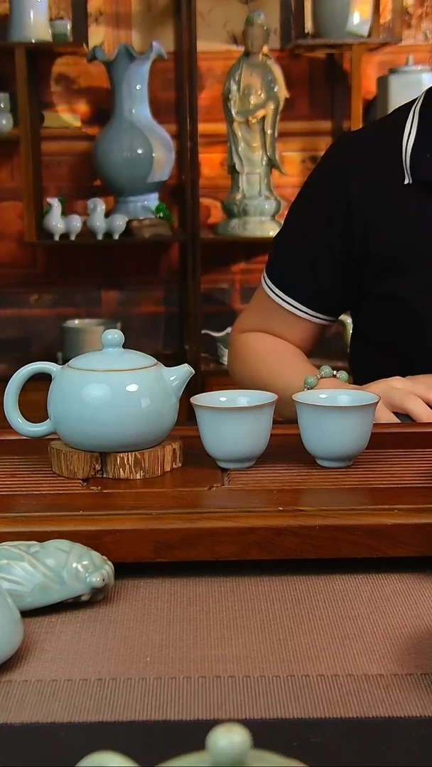汝瓷茶具沉**好原矿汝瓷福利单杯