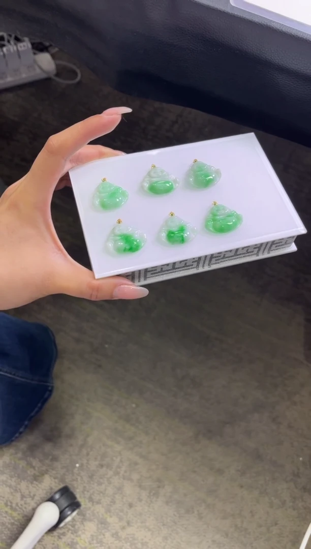 颈饰18K金镶嵌翡翠T205/多样性发一件/配绳子