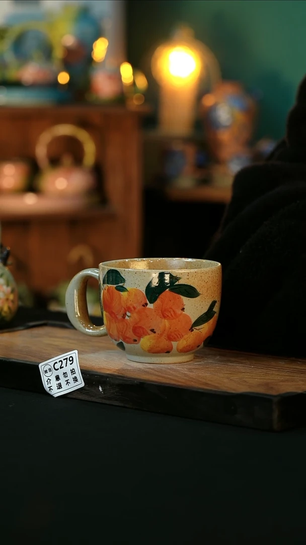 【闪购商品】杯手绘心瓷陶瓷浮力微瑕