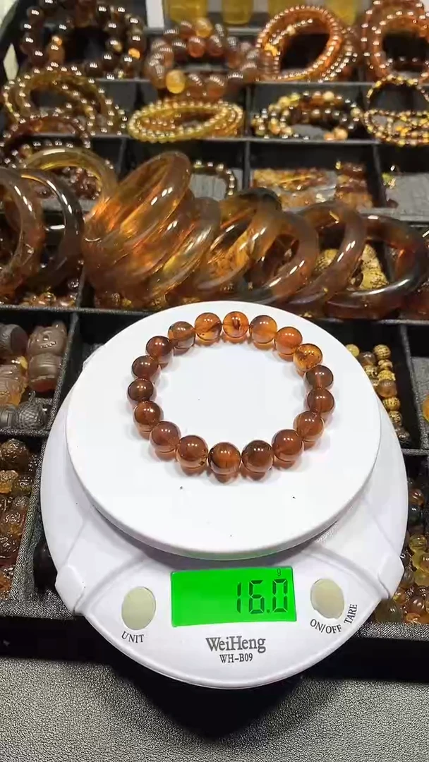 琥珀颈饰未镶嵌天然缅甸琥珀手串