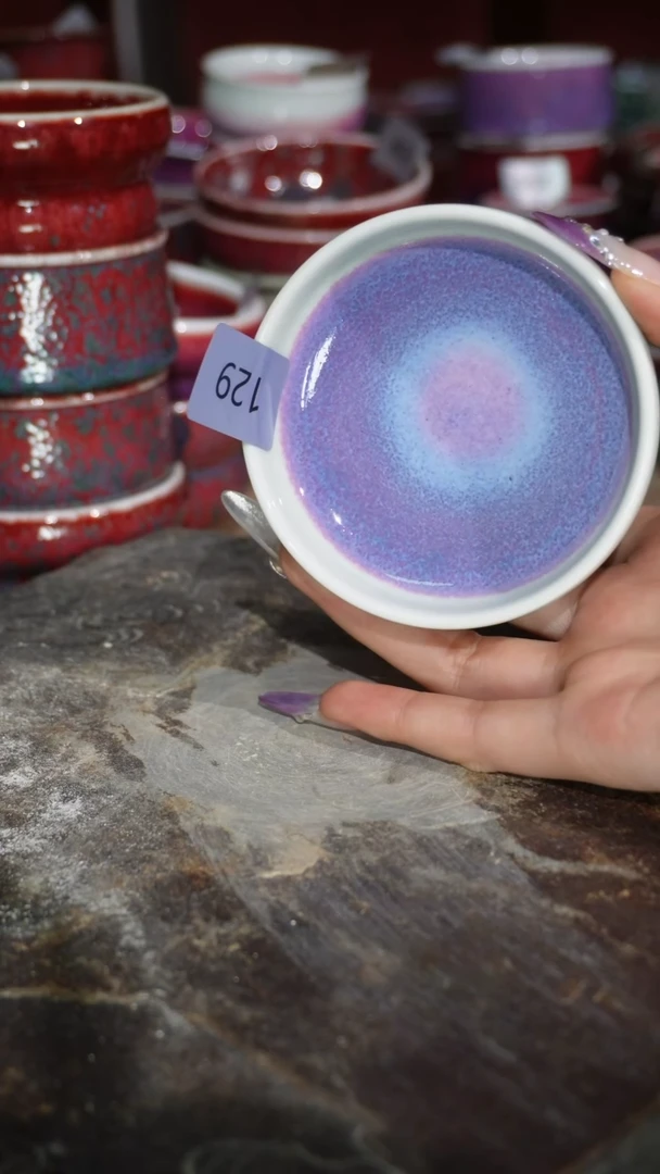 摆件陶精品窑变钧瓷茶器