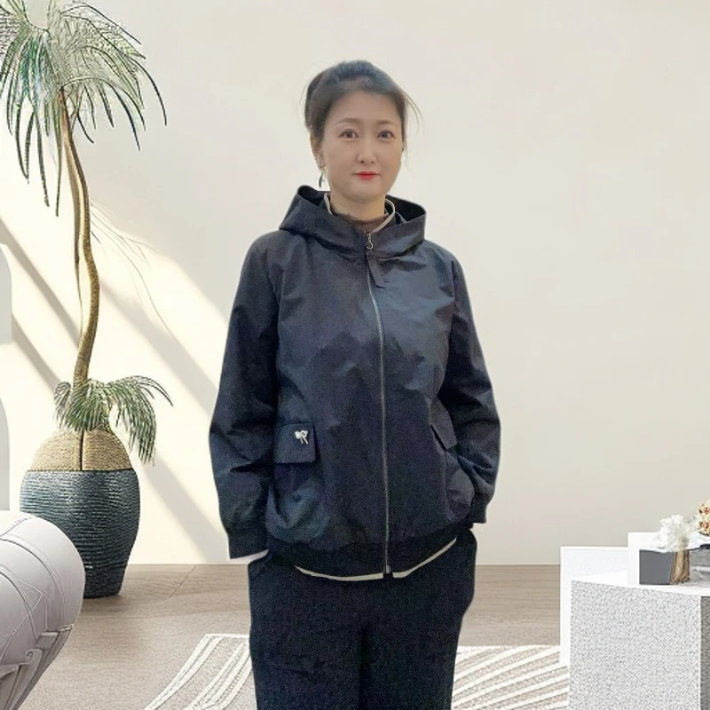 【韩国设计师衣吧】秋季新款时尚洋气连帽短风衣