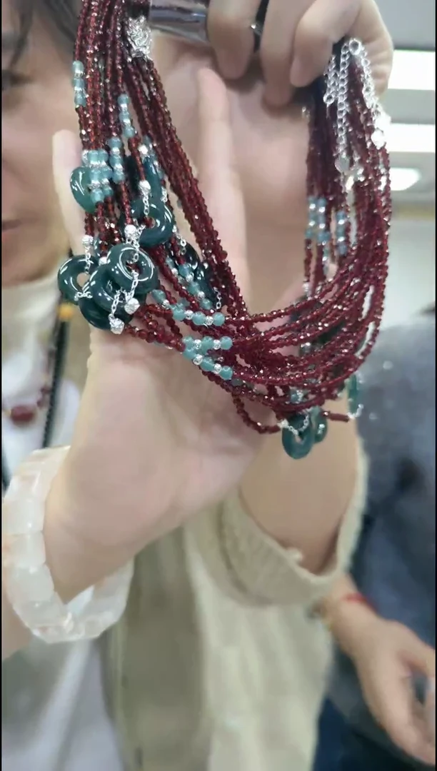 【闪购商品】翡翠颈饰未镶嵌1313蓝水扣子项链