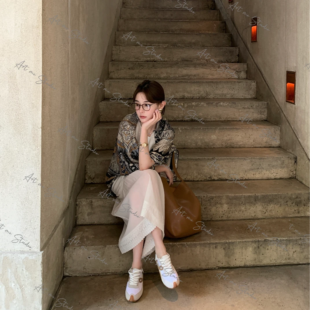 老粉必入慵懒自由轻透兰精天丝定位刺绣百搭无袖连衣裙w1786p2