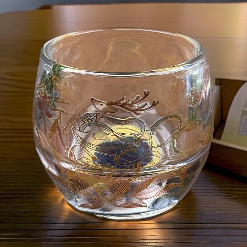 九色鹿纹星空琉璃主人杯A229