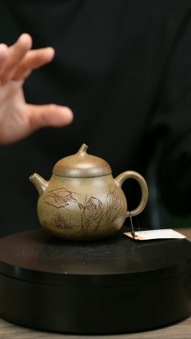 茶壶紫砂空**号H2235李琴段泥柴烧虾趣茄瓜