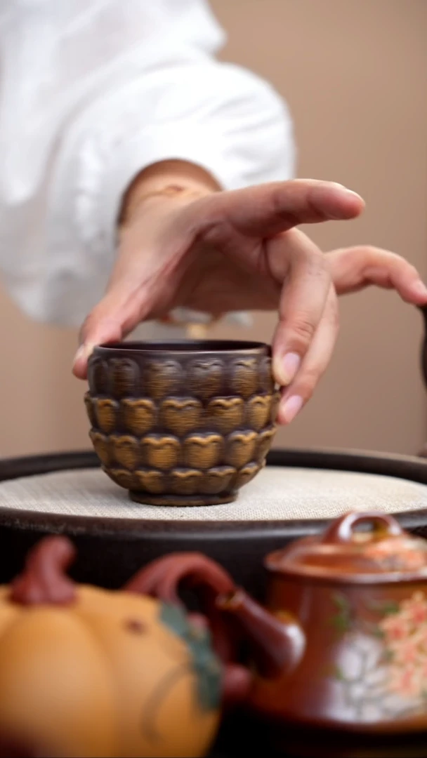 茶壶紫砂紫泥松果杯