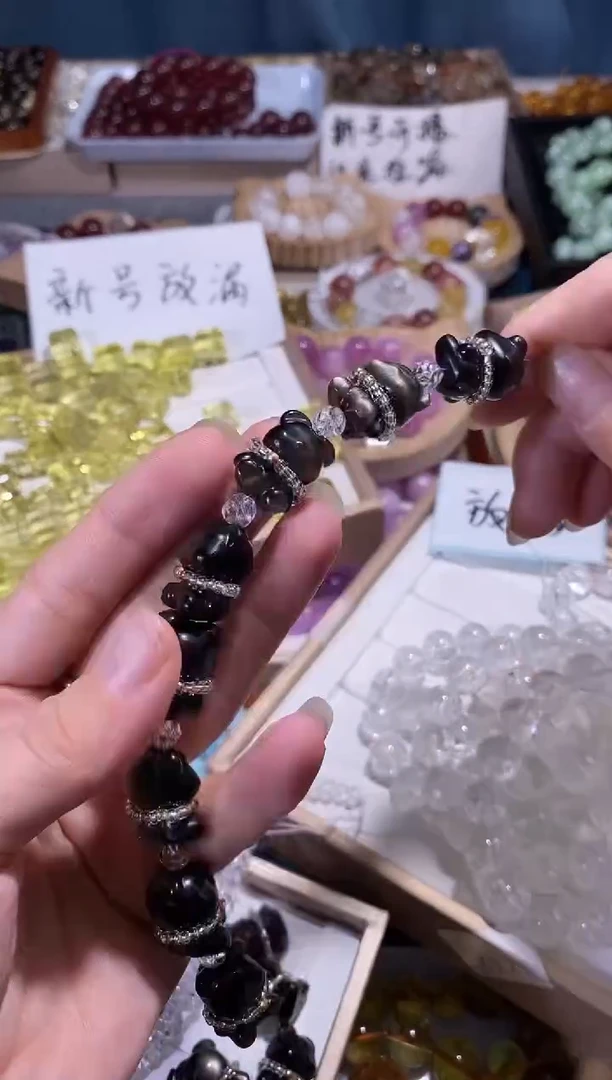 未镶嵌手串水晶银耀小熊一颗