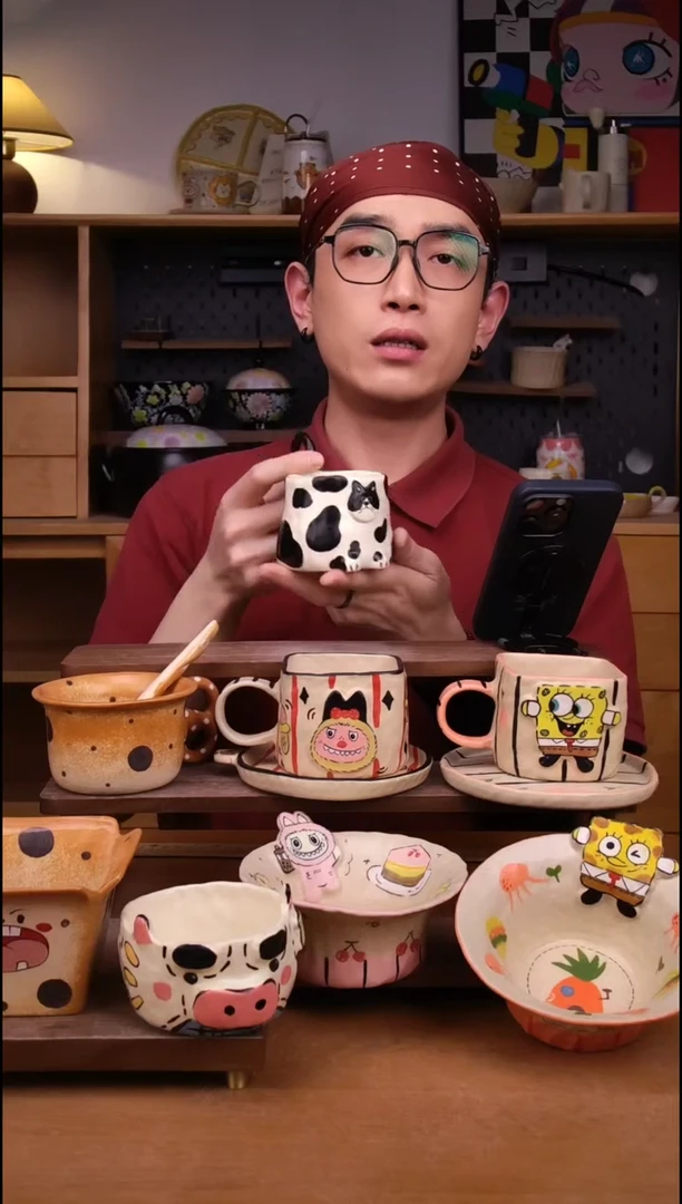 杯子景德镇可爱设计师款陶瓷