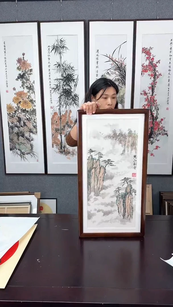 【闪购商品】国画山水实木装裱