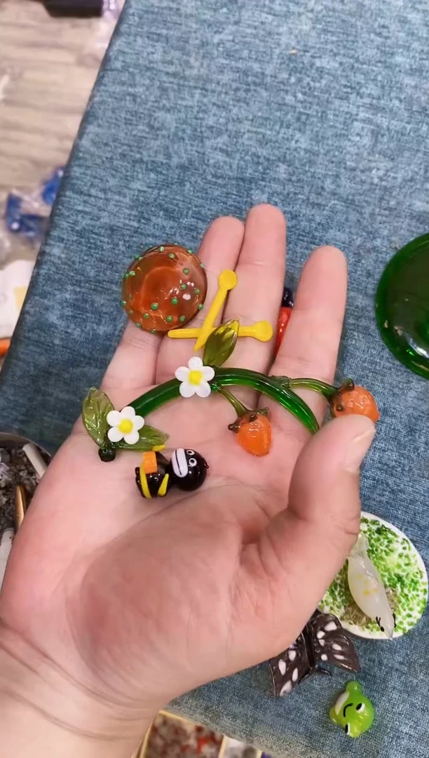 琉璃手工艺品4件摆件