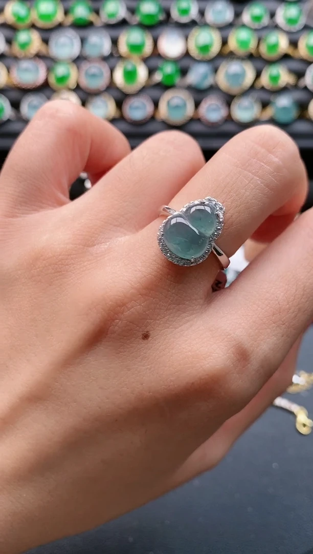 【闪购商品】翡翠戒指银S925镶嵌11111