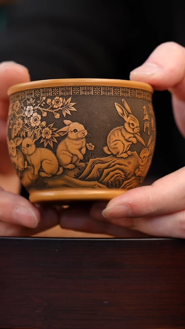 茶杯紫砂宜兴原矿全手紫砂杯