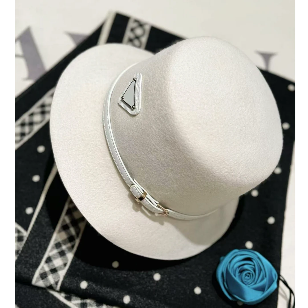 [68岁小姐姐]100%羊毛倒三角皮带扣短檐时尚气质毛呢礼帽WM2 1303