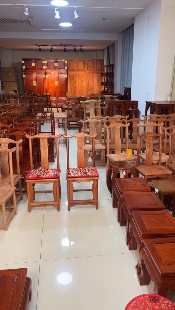 花梨木类置物架打蜡小官帽小巴花一对40