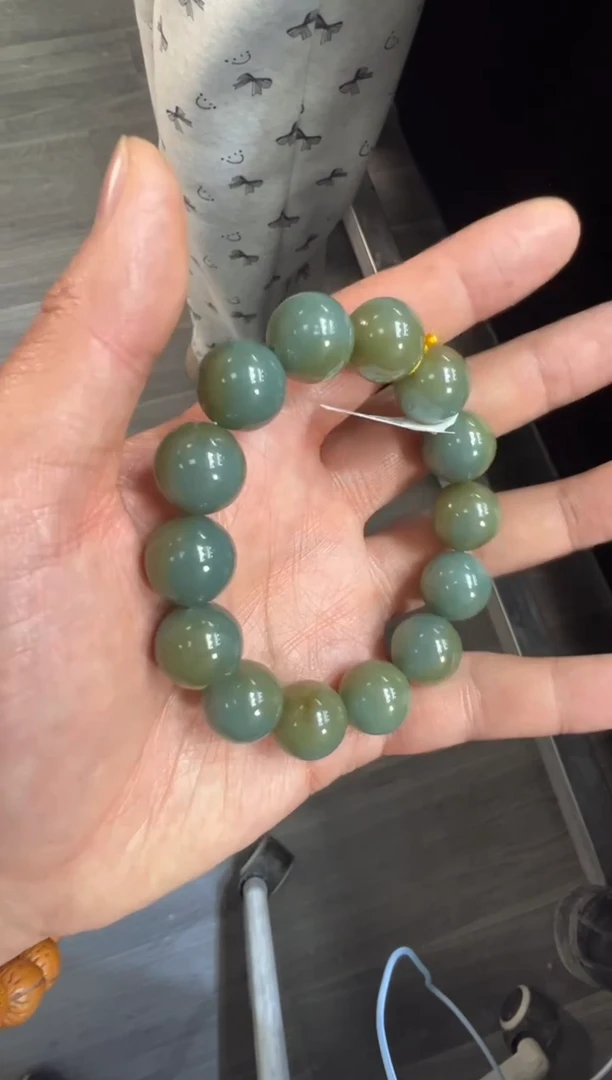 未镶嵌手串和田玉且末蓝卡16手串