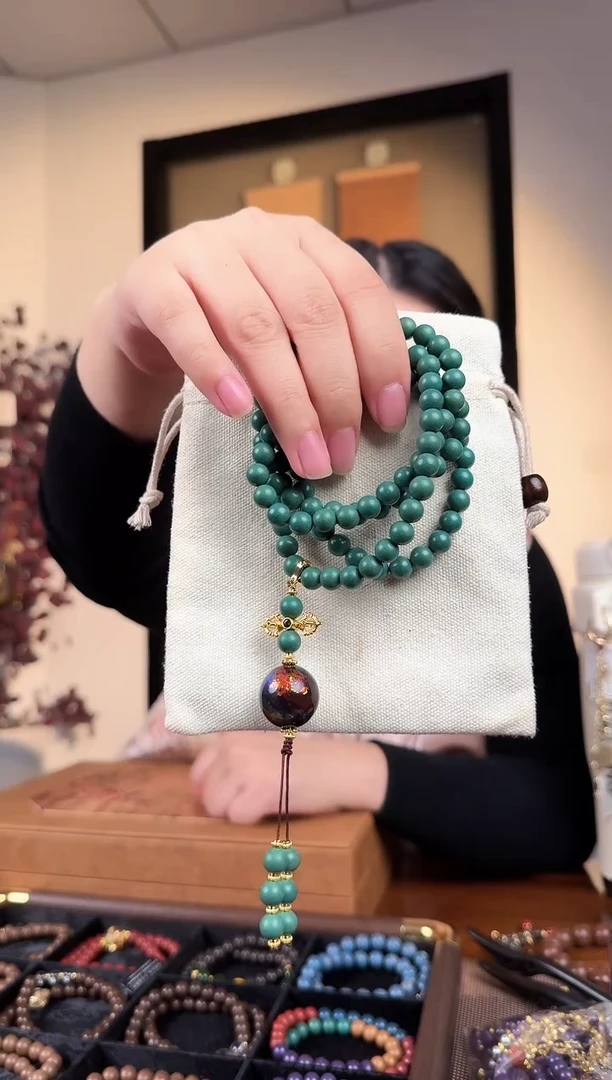 泥塑大青龙8mm微瑕108子