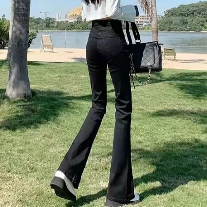 【锦衣服饰】0010时尚百搭喇叭马蹄裤