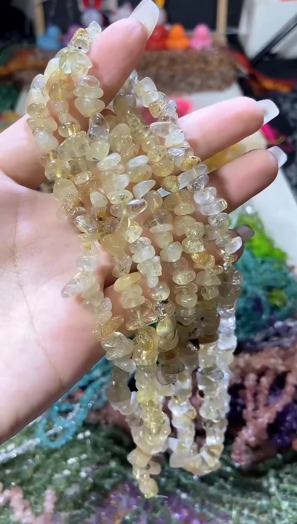 水晶珠宝半成品未镶嵌卡5-8金发晶
