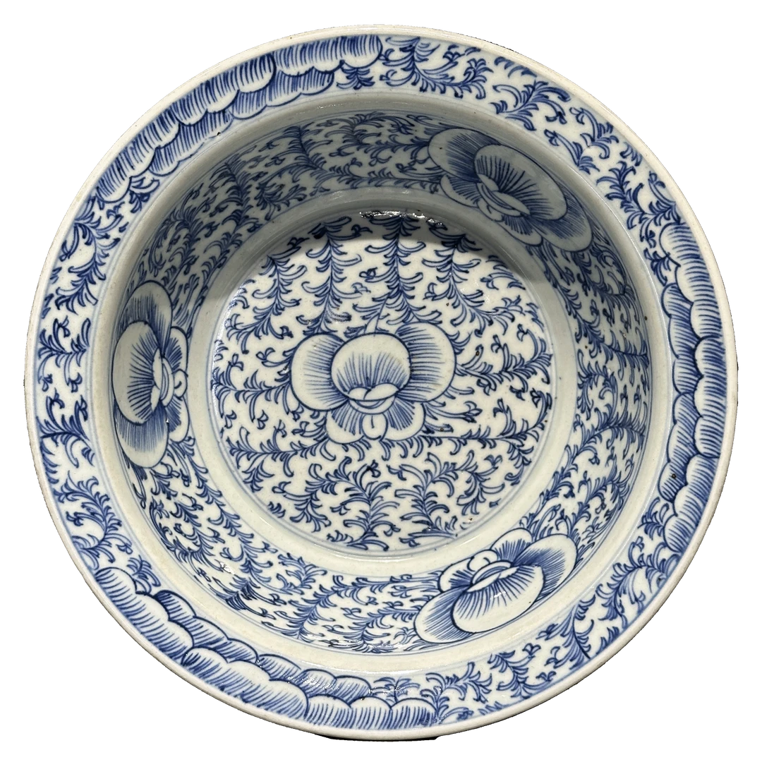 25000137y青花花卉纹净手盆