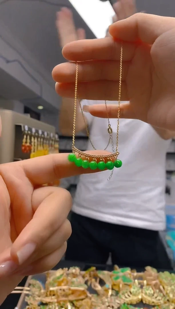 【闪购商品】翡翠耳饰合金0103翡翠锁骨链