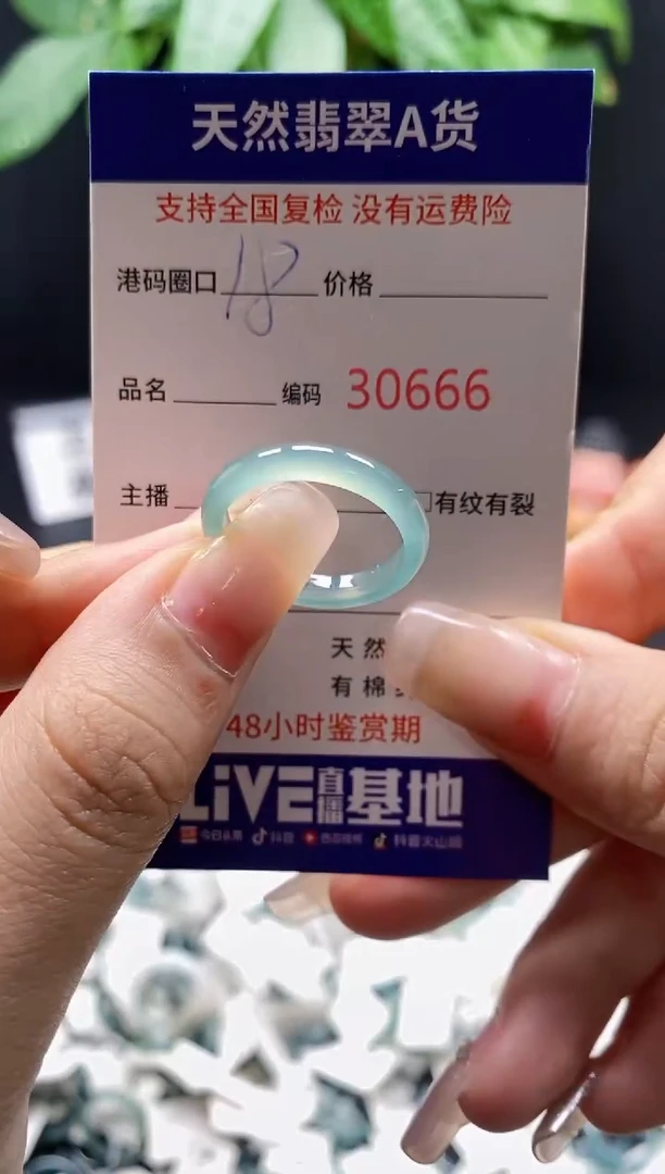 翡翠戒指未镶嵌天然翡翠戒圈0666