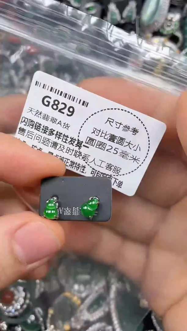 颈饰未镶嵌翡翠G829耳钉