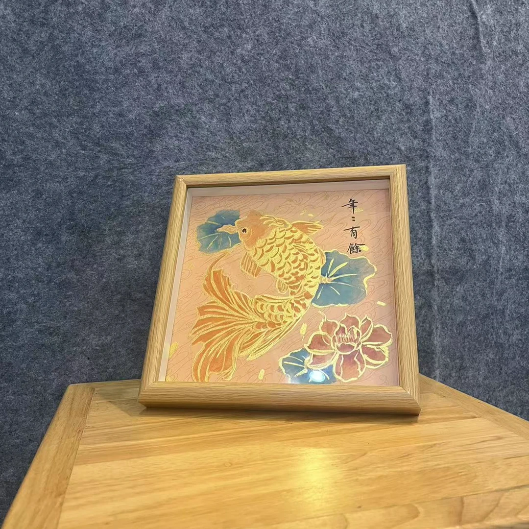 《年年有余》国潮氛围感艺术摆件22*22cm