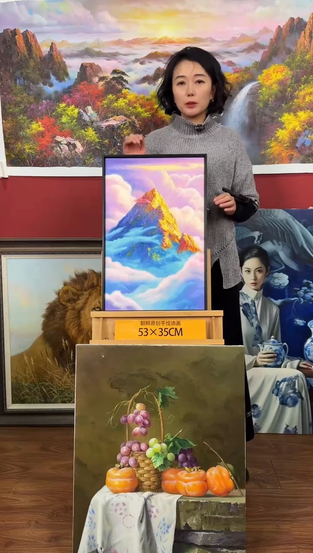 油画【5号】约53*35cm丨朝鲜原创纯手绘孤品油画丨顺丰包邮