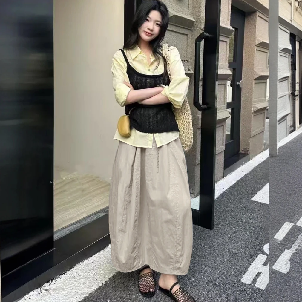 半身裙裙女拼接裙子简约百搭南瓜裙长款夏季裙子高腰时尚裙子新款