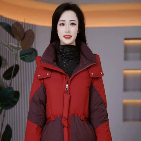 冬季新款时尚气质连帽加厚保暖羽绒服外套M-4XL