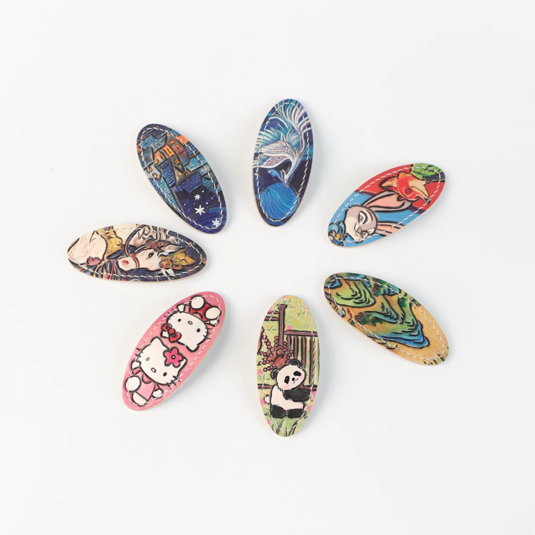 匠人乔配饰【皮雕发卡】纯手工原创皮雕非遗发卡