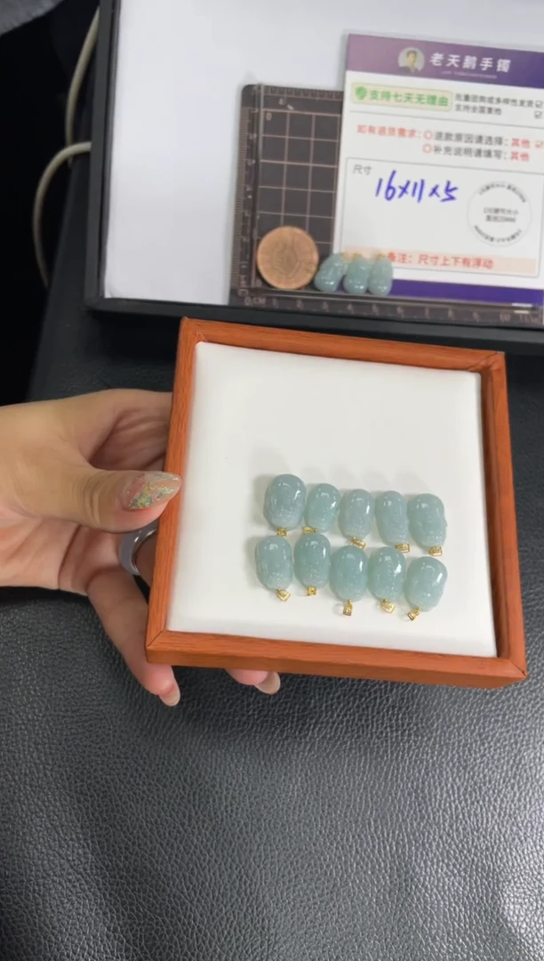 翡翠挂件18K金镶嵌貔貅FL8配绳/多样性发其一CP