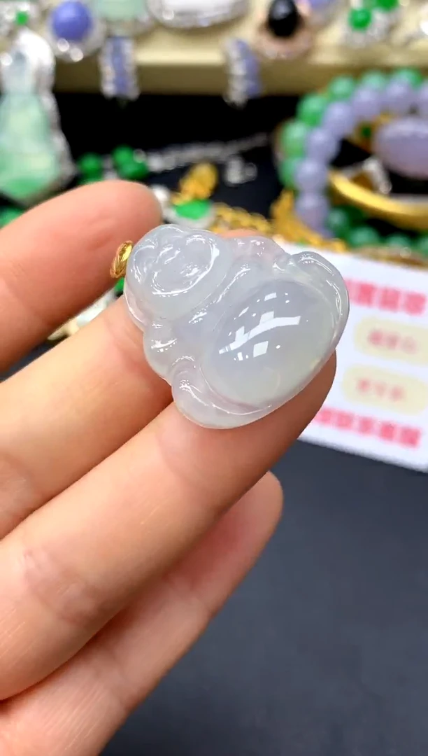 颈饰18K金镶嵌翡翠163-中国好珍宝