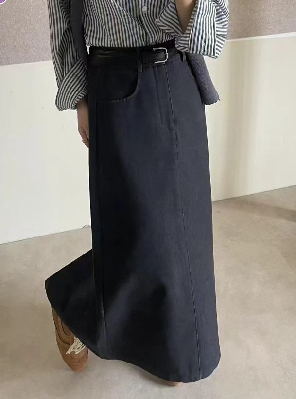 米古古NX # 8063#福 韩系中长款休闲直筒半裙（腰围66 裙长88）