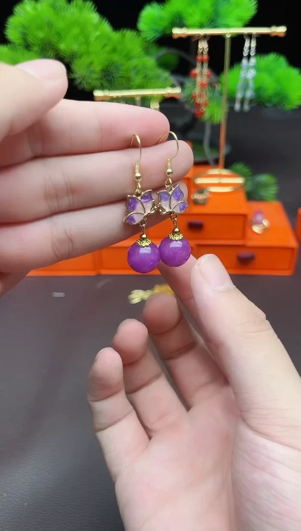 玛瑙/玉髓耳饰银S925镶嵌421