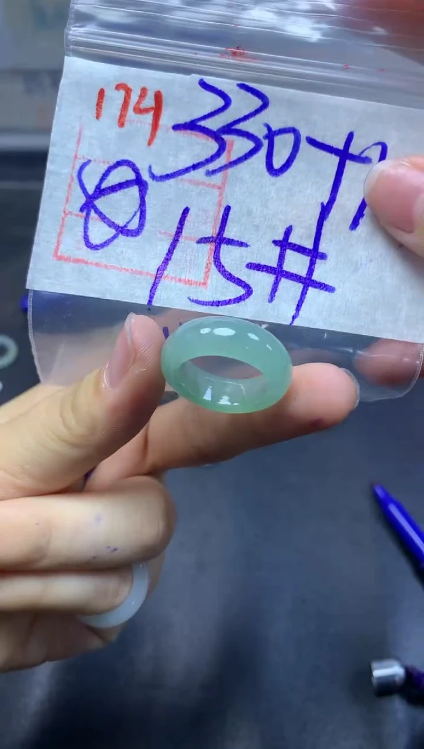 未镶嵌定制翡翠戒圈15#340毛货需精细抛光