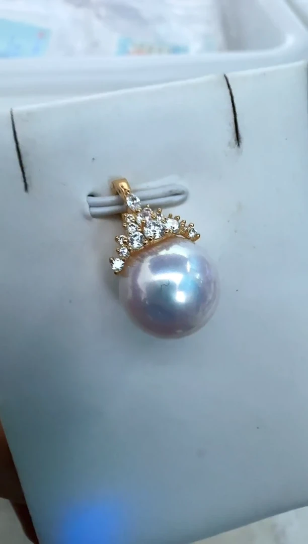 【闪购商品】淡水珍珠颈饰银S925镶嵌吊坠12