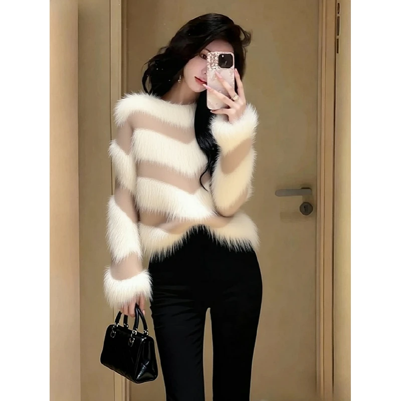 杏色毛衣2025冬季气质名媛绝美巨好看设计感高端小资针织衫上衣女