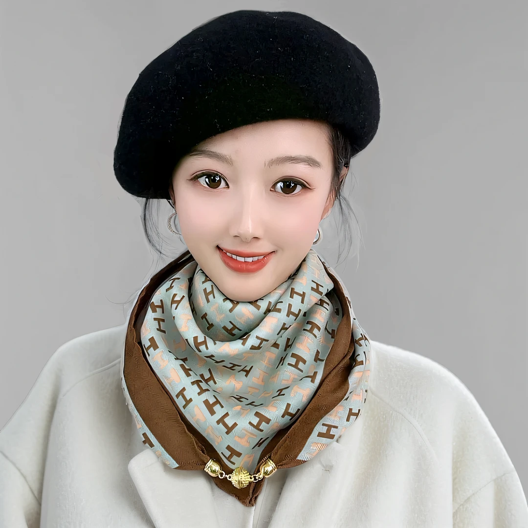 围巾女款爆款2025新款冬季保暖秋冬复古时尚丝巾小方巾围脖披肩