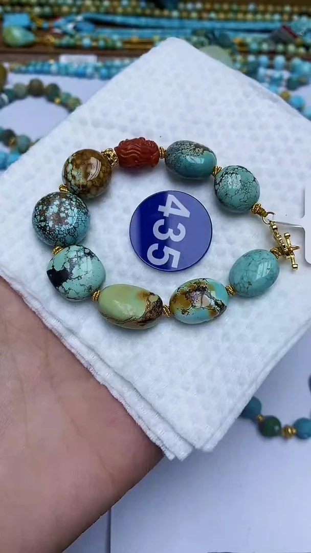 【闪购商品】绿松石手串银S925镶嵌435