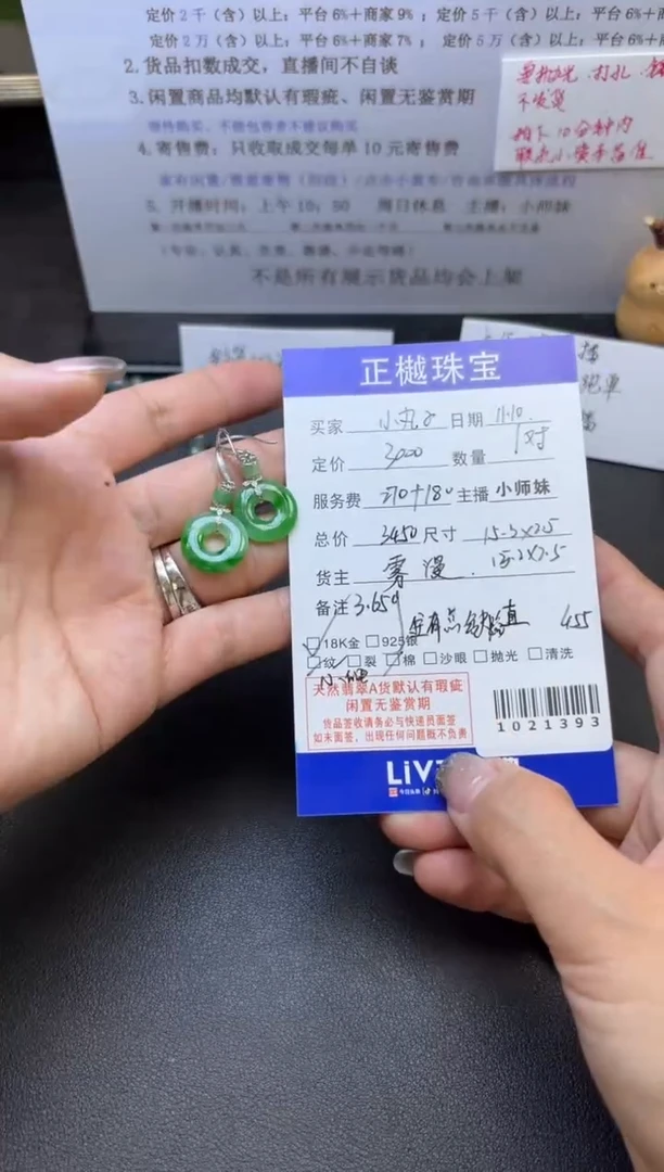 未镶嵌翡翠耳饰小*子ZYZB-1021393