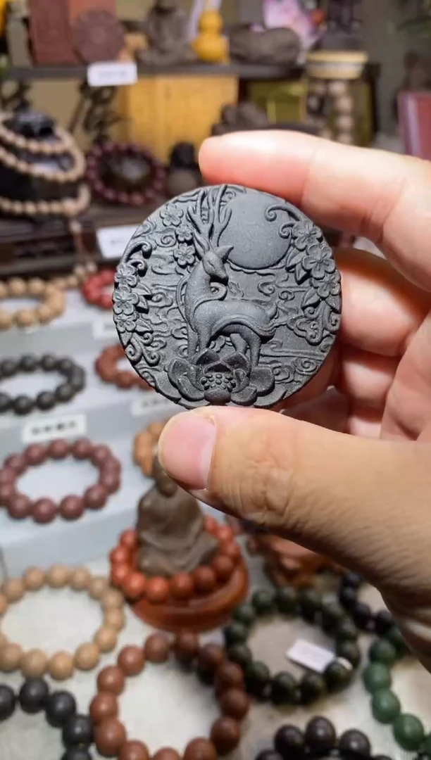 【闪购商品】泥塑内府龙涎合香牌-一路生花