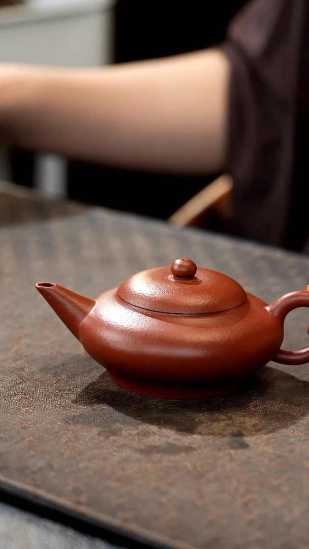茶壶紫砂M*高全手朱泥扁水平