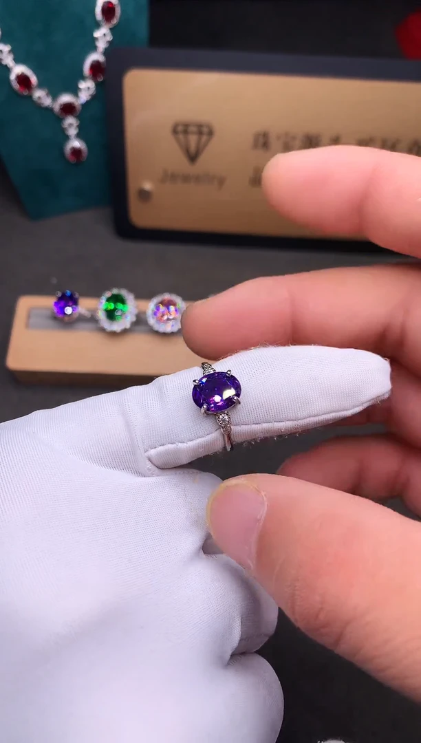 戒指蓝宝石银S925镶嵌.....