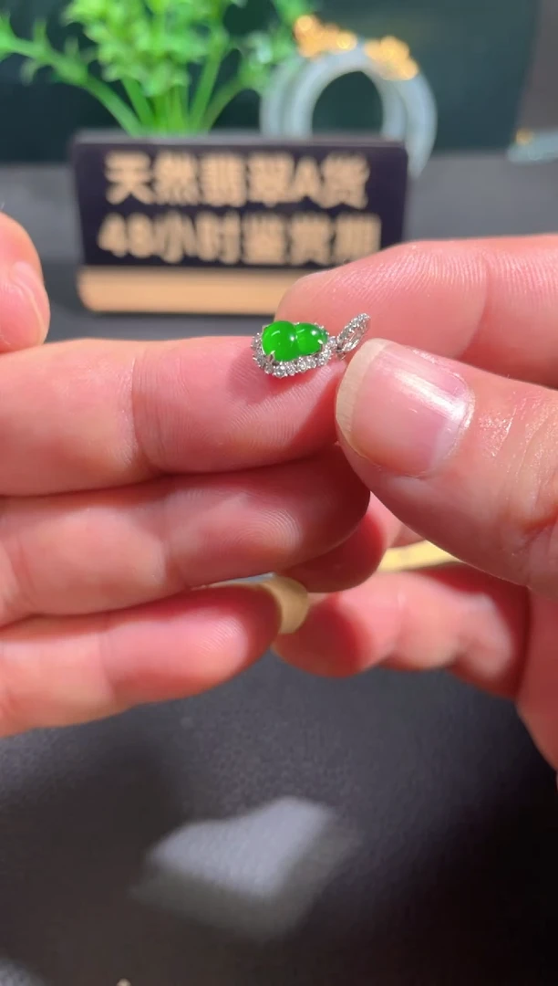 翡翠18K金镶嵌颈饰翡翠