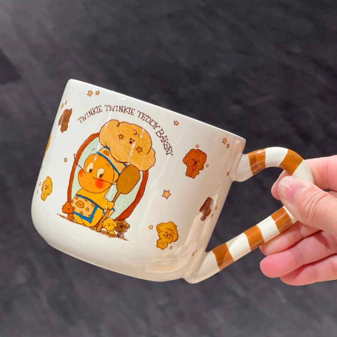 【ZY】星星人系列陶瓷马克杯糖果棒把手烘焙星星人可爱喝水杯子