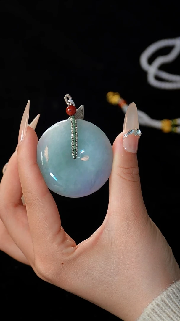 【闪购商品】翡翠颈饰未镶嵌平安扣待编织